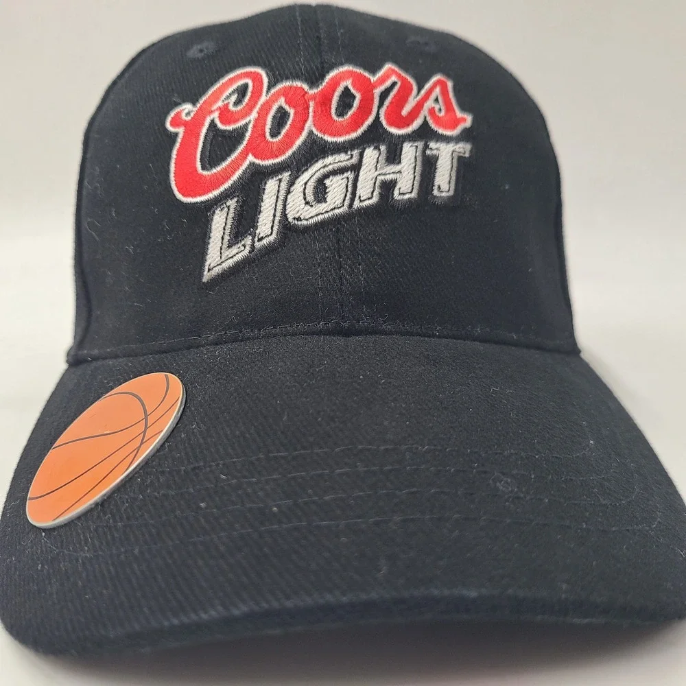 Coors Light Hat Adjustable Black Bottle Opener Basketball Party University Men‎